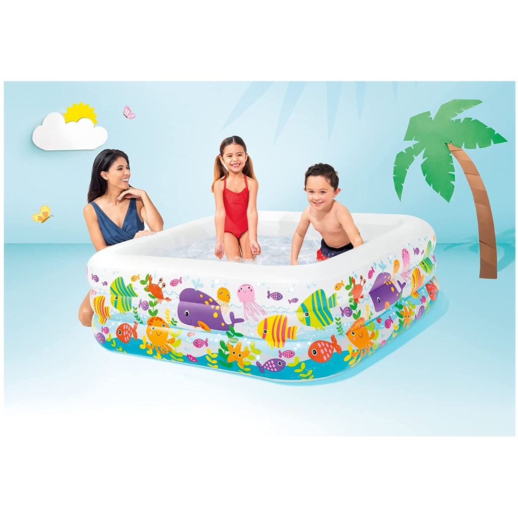 Intex Aquarium lakeside pool - above ground pool for children - paddling pool - 159 x 159 x 50 cm - for 3 years and older